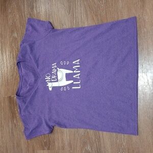 (L) No Drama Llama Graphic T-Shirt Casual Classic Fit Relaxed Comfy Kawaii